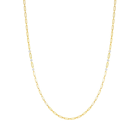 Chains of Style CZ Gold Long Necklace
