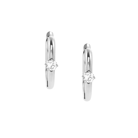 Chains of Style CZ Stainless Steel Hoop Earrings
