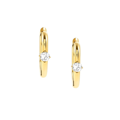 Chains of Style CZ Gold Hoop Earrings