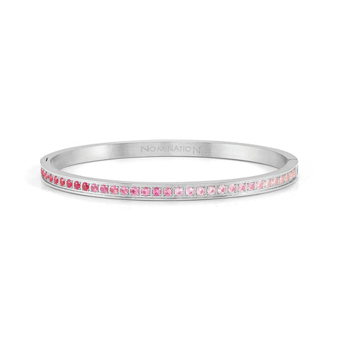 Pretty Bangles Stainless Steel with Gradient Pink CZ - Small