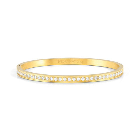 Pretty Bangles Gold with White CZ - Large