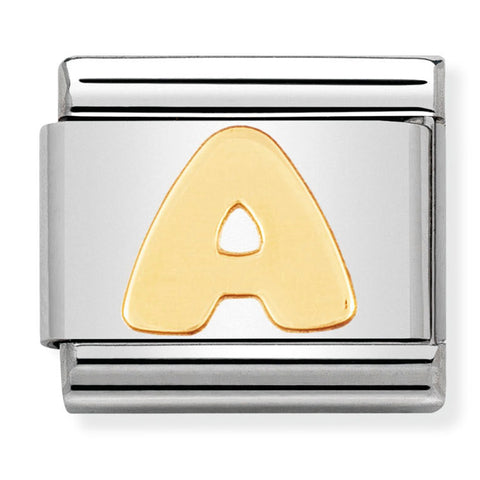 Nomination Composable Classic Link 030101/01 Letter A in 18K Gold