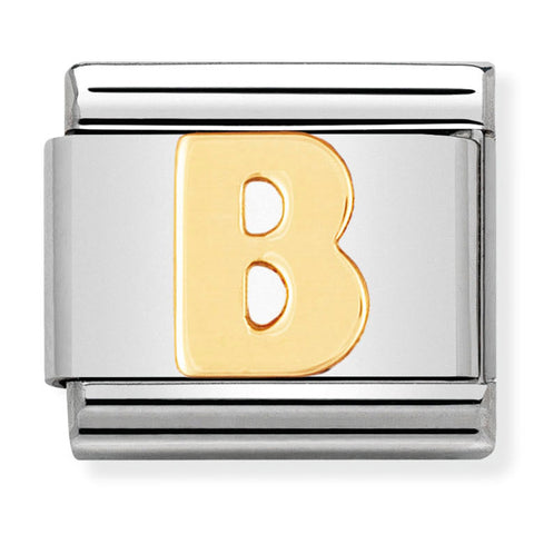 Nomination Composable Classic Link 030101/02 Letter B in 18K Gold