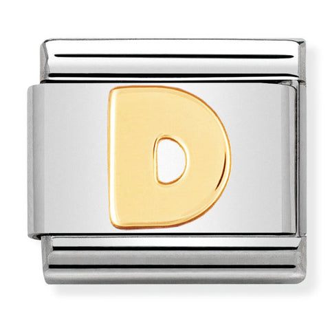 Nomination Composable Classic Link 030101/04 Letter D in 18K Gold
