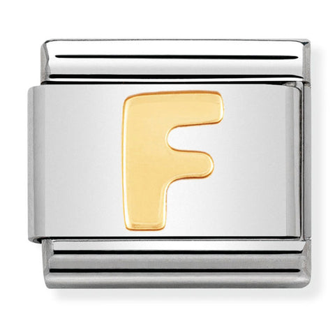 Nomination Composable Classic Link 030101/06 Letter F in 18K Gold