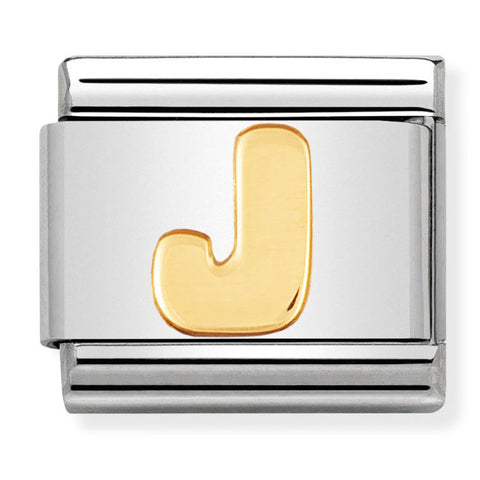 Nomination Composable Classic Link 030101/10 Letter J in 18K Gold