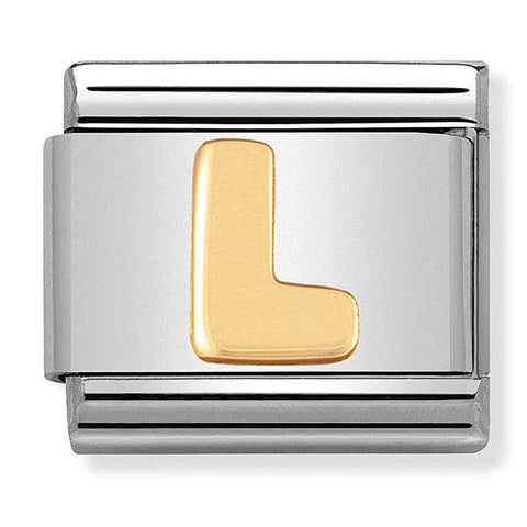 Nomination Composable Classic Link 030101/12 Letter L in 18K Gold