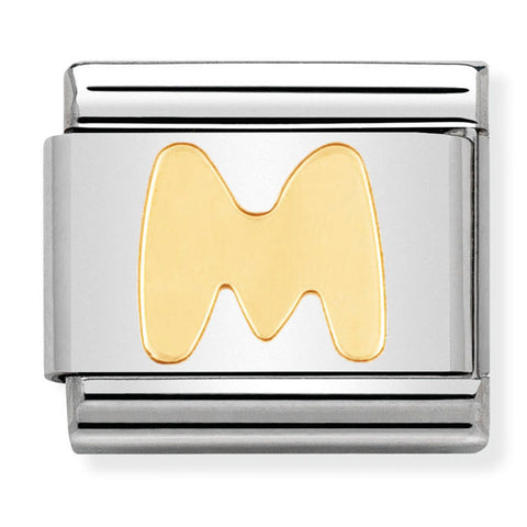 Nomination Composable Classic Link 030101/13 Letter M in 18K Gold