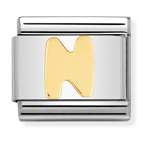 Nomination Composable Classic Link 030101/14 Letter N in 18K Gold