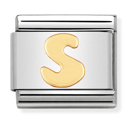 Nomination Composable Classic Link 030101/19 Letter S in 18K Gold
