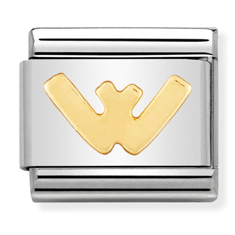 Nomination Composable Classic Link 030101/23 Letter W in 18K Gold
