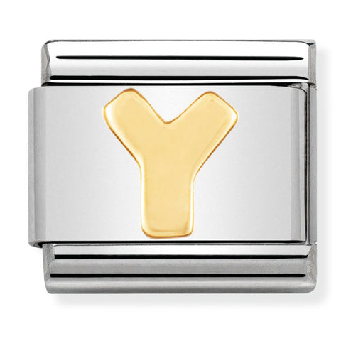 Nomination Composable Classic Link 030101/25 Letter Y in 18K Gold