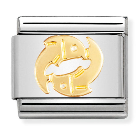 Nomination Composable Classic Link 030104/12 Pisces in 18K Gold