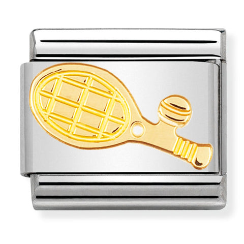 Nomination Composable Classic Link 030106/05 Tennis Racquet in 18K Gold