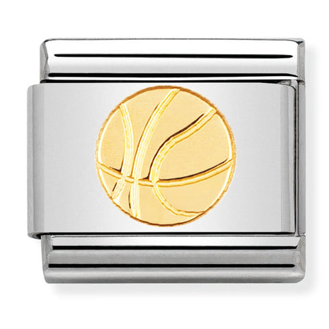 Nomination Composable Classic Link 030106/12 Basketball in 18K Gold