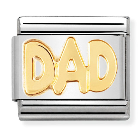 Nomination Composable Classic Link 030107/11 Dad Writing in 18K Gold