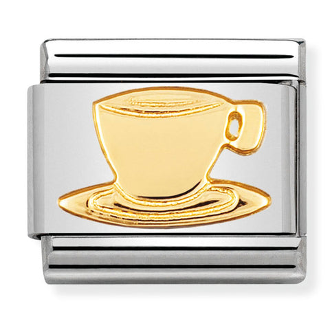 Nomination Composable Classic Link 030109/05 Coffee Cup Symbol in 18K Gold