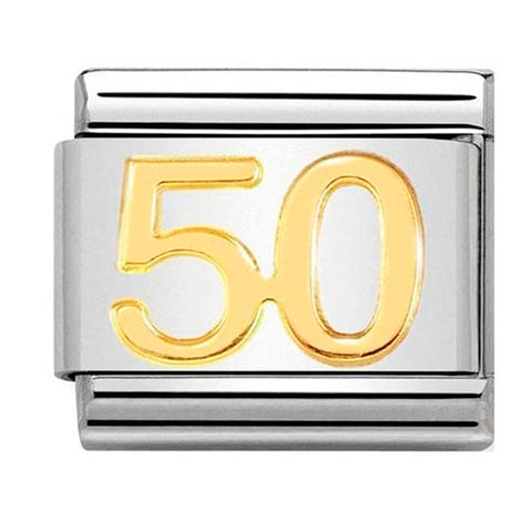 Nomination Composable Classic Link 030109/42 Number 50 Symbol in 18K Gold