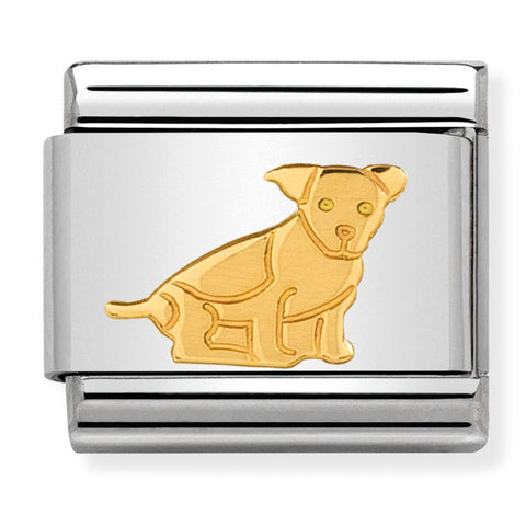 Nomination Composable Classic Link 030112/33 Sitting Dog in 18K Gold
