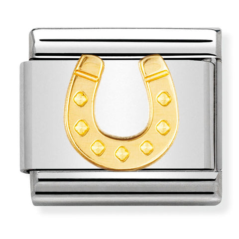 Nomination Composable Classic Link 030115/11 Danish Horseshoe Up in 18K Gold