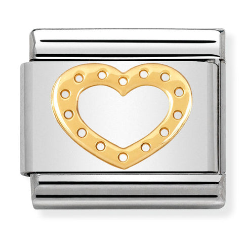 Nomination Composable Classic Link 030116/19 Heart with Dots in 18K Gold
