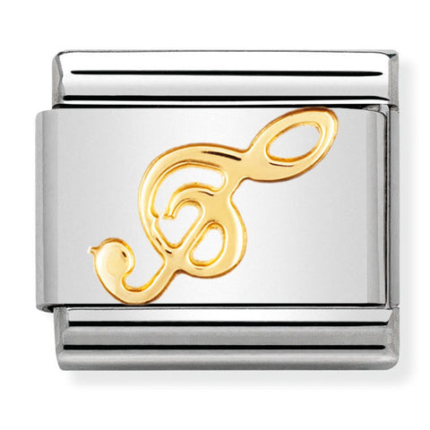 Nomination Composable Classic Link 030117/08 Treble Clef in 18K Gold