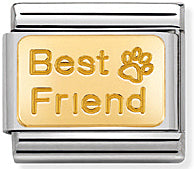 Nomination Composable Classic Link 030121/50 Best Friend with Footprint in 18K Gold