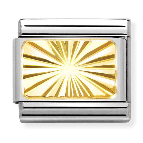 Nomination Composable Classic Link 030121/56 Etched Sunray Plate In Gold