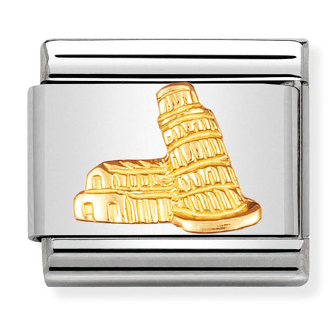 Nomination Composable Classic Link 030123/09 Tower Of Pisa in 18K Gold