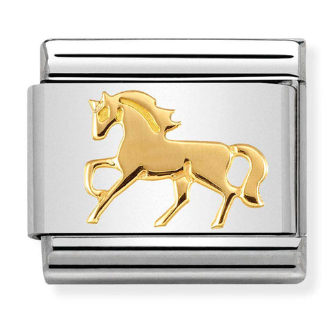 Nomination Composable Classic Link 030149/26 Galloping Horse in 18K Gold