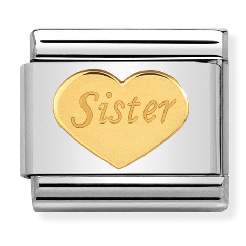 Nomination Composable Classic Link 030162/36 Sister Heart in 18K Gold