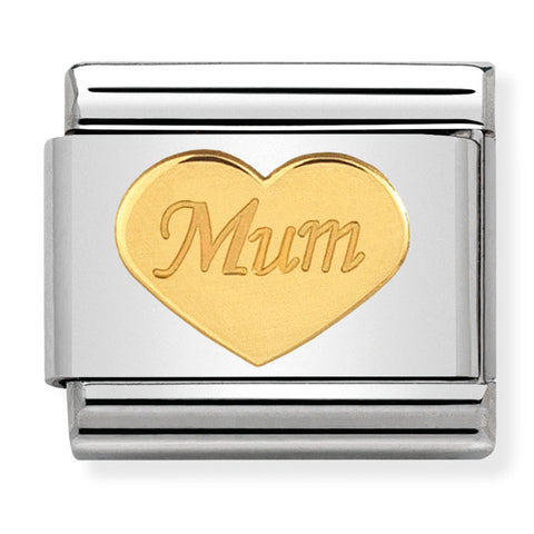 Nomination Composable Classic Link 030162/38 Mum Heart in 18K Gold