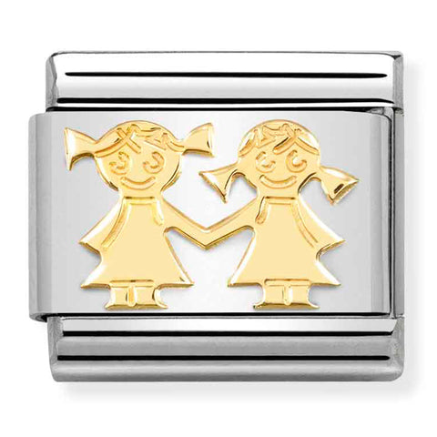 Nomination Composable Classic Link 030162/67 Sisters in 18K Gold