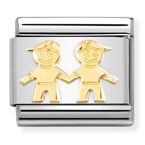 Nomination Composable Classic Link 030162/68 Brothers in 18K Gold