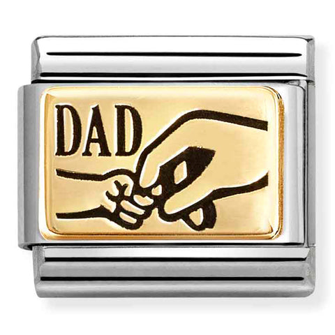 Nomination Nomination Composable Classic Link 030166/37 Dad with Hands in 18K Gold & Enamel