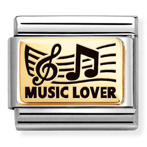 Nomination Composable Classic Link 030166/45 Music Lover in 18K Gold & Enamel