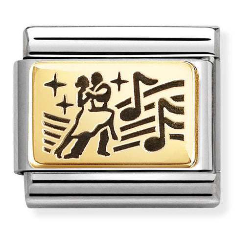 Nomination Composable Classic Link 030166/68 Dancing Couple in 18K Gold & Enamel