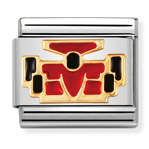 Nomination Composable Classic Link 030203/23 Red Car in 18K Gold & Enamel