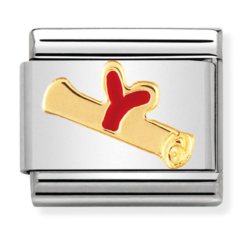 Nomination Composable Classic Link 030223/03 Diploma in 18K Gold & Enamel