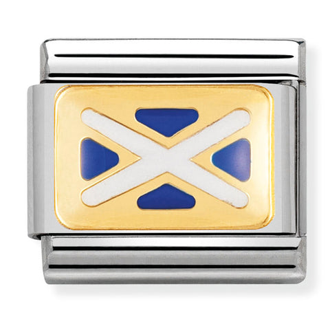 Nomination Composable Classic Link 030234/07 Scotland Flag in 18K Gold and Enamel