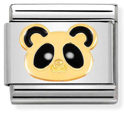 Nomination Composable Classic Link 030248/18 Panda in 18K Gold & Enamel