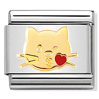 Nomination Composable Classic Link 030272/45 Cat Kiss 18k Gold & Enamel