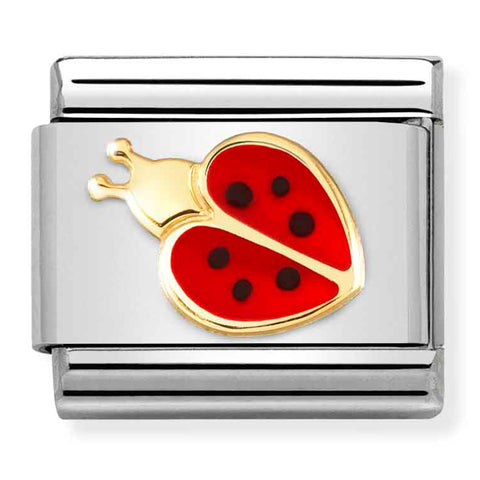 Nomination Composable Classic Link 030272/69 Red Ladybug in 18K Gold & Enamel