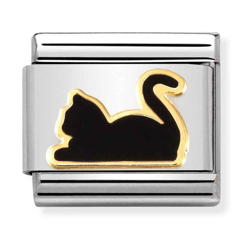 Nomination Composable Classic Link 030272/80 Black Cat in Gold