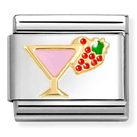 Nomination Composable Classic Link 030272/88 Pink Cocktail in 18K Gold & Enamel