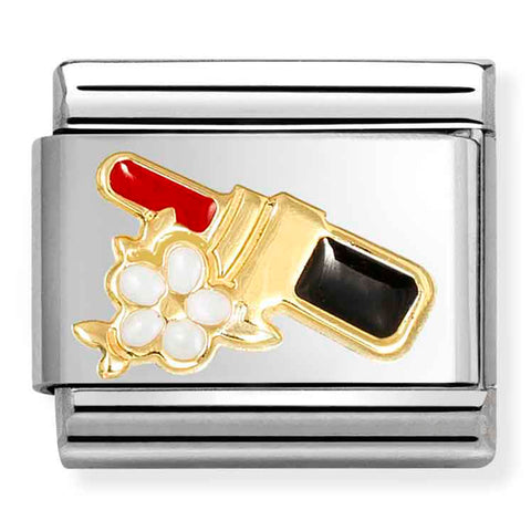 Nomination Composable Classic Link 030272/96 Red Lipstick in 18K Gold & Enamel