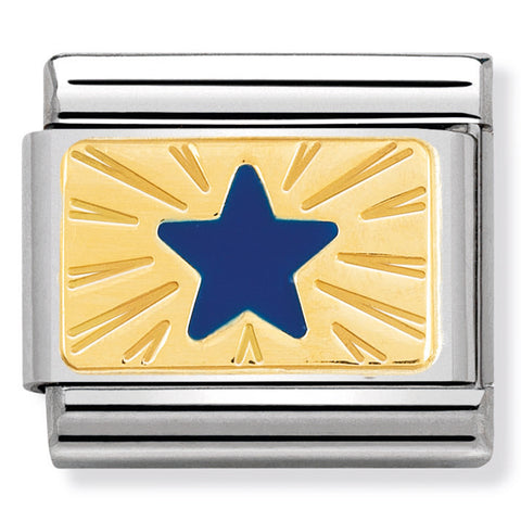 Nomination Composable Classic Link 030284/41 Blue Star 18K Gold & Enamel
