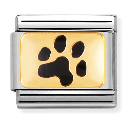Nomination Composable Classic Link 030284/47 Paw Print 18k Gold & Enamel