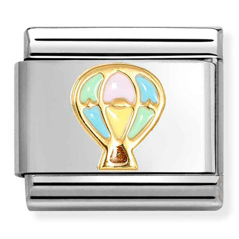 Nomination Composable Classic Link 030285/66 Hot Air Balloon in 18K Gold & Enamel