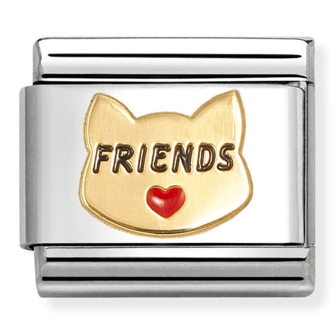 Nomination Composable Classic Link 030285/68 Cat Friends in 18K Gold & Enamel